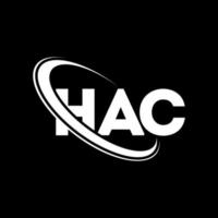 logo hac. hac lettre. création de logo de lettre hac. initiales logo hac liées avec un cercle et un logo monogramme majuscule. typographie hac pour la technologie, les affaires et la marque immobilière. vecteur