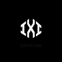 création de logo de lettre ixi avec forme de polygone. création de logo en forme de polygone et de cube ixi. modèle de logo vectoriel ixi hexagone couleurs blanches et noires. monogramme ixi, logo d'entreprise et immobilier.