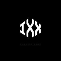 création de logo de lettre ixx avec forme de polygone. création de logo en forme de polygone et de cube ixx. modèle de logo vectoriel ixx hexagone couleurs blanches et noires. monogramme ixx, logo d'entreprise et immobilier.