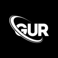 logo gur. gur lettre. création de logo de lettre gur. initiales logo gur liées avec un cercle et un logo monogramme majuscule. typographie gur pour la technologie, les affaires et la marque immobilière. vecteur