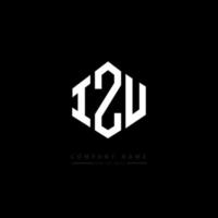 création de logo de lettre izu avec forme de polygone. création de logo en forme de polygone et de cube izu. modèle de logo vectoriel izu hexagone couleurs blanches et noires. monogramme izu, logo d'entreprise et immobilier.