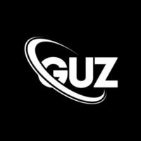 logo guz. lettre de guz. création de logo de lettre guz. initiales logo guz liées avec un cercle et un logo monogramme majuscule. typographie guz pour la technologie, les affaires et la marque immobilière. vecteur