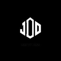 création de logo de lettre jdo avec forme de polygone. création de logo en forme de polygone et de cube jdo. modèle de logo vectoriel jdo hexagone couleurs blanches et noires. monogramme jdo, logo d'entreprise et immobilier.