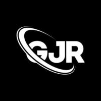 logo gjr. lettre gjr. création de logo de lettre gjr. initiales logo gjr liées avec un cercle et un logo monogramme majuscule. typographie gjr pour la technologie, les affaires et la marque immobilière. vecteur
