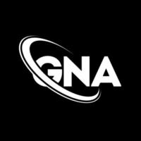 logo gna. lettre gna. création de logo de lettre gna. initiales logo gna liées par un cercle et un logo monogramme majuscule. typographie gna pour la technologie, les affaires et la marque immobilière. vecteur