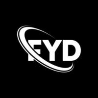 logo fyd. lettre fyd. création de logo de lettre fyd. initiales logo fyd liées avec un cercle et un logo monogramme majuscule. typographie fyd pour la technologie, les affaires et la marque immobilière. vecteur