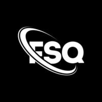 logo fsq. lettre fsq. création de logo de lettre fsq. initiales logo fsq liées avec un cercle et un logo monogramme majuscule. typographie fsq pour la marque technologique, commerciale et immobilière. vecteur