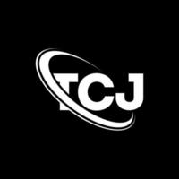 logo TCJ. lettre tcj. création de logo de lettre tcj. initiales logo tcj liées avec un cercle et un logo monogramme majuscule. typographie tcj pour la technologie, les affaires et la marque immobilière. vecteur