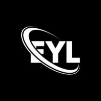 logo Eyl. lettre eyl. création de logo de lettre eyl. initiales logo eyl liées avec un cercle et un logo monogramme majuscule. typographie eyl pour la marque technologique, commerciale et immobilière. vecteur