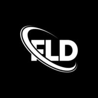 logo fld. lettre fld. création de logo de lettre fld. initiales logo fld liées avec un cercle et un logo monogramme majuscule. typographie fld pour la technologie, les affaires et la marque immobilière. vecteur