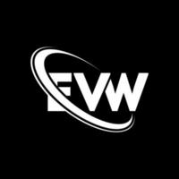 logo evw. lettre evw. création de logo de lettre evw. initiales logo evw liées par un cercle et un logo monogramme majuscule. typographie evw pour la technologie, les affaires et la marque immobilière. vecteur