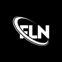 logo fln. lettre fln. création de logo de lettre fln. initiales logo fln liées avec un cercle et un logo monogramme majuscule. typographie fln pour la technologie, les affaires et la marque immobilière. vecteur