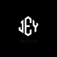 création de logo de lettre jey avec forme de polygone. création de logo en forme de polygone et de cube jey. modèle de logo vectoriel jey hexagone couleurs blanches et noires. monogramme jey, logo d'entreprise et immobilier.