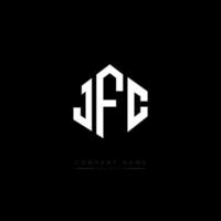 création de logo de lettre jfc avec forme de polygone. création de logo en forme de polygone et de cube jfc. modèle de logo vectoriel jfc hexagone couleurs blanches et noires. monogramme jfc, logo commercial et immobilier.