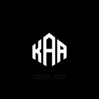 création de logo de lettre kaa avec forme de polygone. création de logo en forme de polygone et de cube kaa. modèle de logo vectoriel kaa hexagone couleurs blanches et noires. monogramme kaa, logo d'entreprise et immobilier.