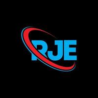 logo rje. lettre rje. création de logo de lettre rje. initiales logo rje liées avec un cercle et un logo monogramme majuscule. typographie rje pour la technologie, les affaires et la marque immobilière. vecteur