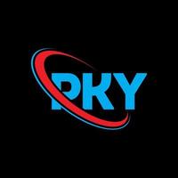 logo pky. pky lettre. création de logo de lettre pky. initiales logo pky liées avec un cercle et un logo monogramme majuscule. typographie pky pour la technologie, les affaires et la marque immobilière. vecteur