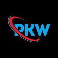 logo pkw. lettre pkw. création de logo de lettre pkw. initiales logo pkw liées avec un cercle et un logo monogramme majuscule. typographie pkw pour la technologie, les affaires et la marque immobilière. vecteur