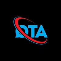 qta logo. qta lettre. création de logo de lettre qta. initiales qta logo liées avec un cercle et un logo monogramme majuscule. typographie qta pour la technologie, les affaires et la marque immobilière. vecteur