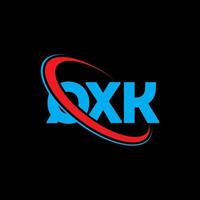 logo qxk. lettre qxk. création de logo de lettre qxk. initiales logo qxk liées avec un cercle et un logo monogramme majuscule. typographie qxk pour la technologie, les affaires et la marque immobilière. vecteur