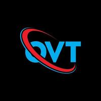 logo OVT. lettre ovt. création de logo de lettre ovt. initiales logo ovt liées avec un cercle et un logo monogramme majuscule. typographie ovt pour la technologie, les affaires et la marque immobilière. vecteur