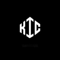 création de logo de lettre kic avec forme de polygone. création de logo en forme de polygone et de cube kic. modèle de logo vectoriel kic hexagone couleurs blanches et noires. monogramme kic, logo d'entreprise et immobilier.
