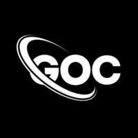 logo goc. lettre goc. création de logo de lettre goc. initiales logo goc liées avec un cercle et un logo monogramme majuscule. typographie goc pour la technologie, les affaires et la marque immobilière. vecteur