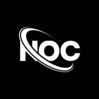 logo du cno. lettre noc. création de logo de lettre cc. initiales logo noc liées avec un cercle et un logo monogramme majuscule. typographie noc pour la technologie, les affaires et la marque immobilière. vecteur