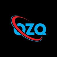 logo ozq. lettre ozq. création de logo de lettre ozq. initiales logo ozq liées avec un cercle et un logo monogramme majuscule. typographie ozq pour la marque technologique, commerciale et immobilière. vecteur