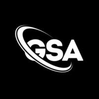 logo gsa. lettre gsa. création de logo de lettre gsa. initiales logo gsa liées avec un cercle et un logo monogramme majuscule. typographie gsa pour la technologie, les affaires et la marque immobilière. vecteur