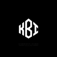création de logo de lettre kbi avec forme de polygone. création de logo en forme de polygone et de cube kbi. modèle de logo vectoriel kbi hexagone couleurs blanches et noires. monogramme kbi, logo d'entreprise et immobilier.
