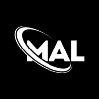 mal logo. lettre mal. création de logo de lettre mal. initiales mal logo lié avec cercle et logo monogramme majuscule. typographie mal pour la technologie, les affaires et la marque immobilière. vecteur