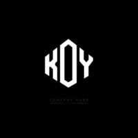 création de logo de lettre koy avec forme de polygone. création de logo en forme de polygone et de cube koy. modèle de logo vectoriel koy hexagone couleurs blanches et noires. monogramme koy, logo d'entreprise et immobilier.