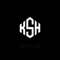 création de logo de lettre ksh avec forme de polygone. création de logo en forme de polygone et de cube ksh. modèle de logo vectoriel ksh hexagone couleurs blanches et noires. monogramme ksh, logo d'entreprise et immobilier.