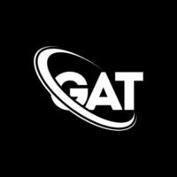 logo gat. gat lettre. création de logo de lettre gat. initiales logo gat liées avec un cercle et un logo monogramme majuscule. typographie gat pour la technologie, les affaires et la marque immobilière. vecteur