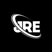 logo jré. jre lettre. création de logo de lettre jre. initiales logo jre liées avec un cercle et un logo monogramme majuscule. typographie jre pour la technologie, les affaires et la marque immobilière. vecteur