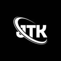 logo jtk. lettre jtk. création de logo de lettre jtk. initiales jtk logo lié avec cercle et logo monogramme majuscule. typographie jtk pour la technologie, les affaires et la marque immobilière. vecteur