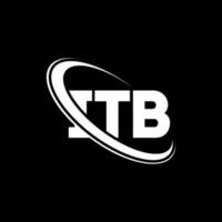 logo itb. cette lettre. création de logo de lettre itb. initiales logo itb liées avec un cercle et un logo monogramme majuscule. typographie itb pour la technologie, les affaires et la marque immobilière. vecteur