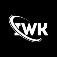 logo iwk. iwk lettre. création de logo de lettre iwk. initiales logo iwk liées avec un cercle et un logo monogramme majuscule. typographie iwk pour la technologie, les affaires et la marque immobilière. vecteur