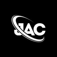 logo JAC. lettre de jac. création de logo de lettre jac. initiales logo jac liées par un cercle et un logo monogramme majuscule. typographie jac pour la technologie, les affaires et la marque immobilière. vecteur