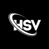 logo hsv. lettre hsv. création de logo de lettre hsv. initiales logo hsv liées avec un cercle et un logo monogramme majuscule. typographie hsv pour la technologie, les affaires et la marque immobilière. vecteur