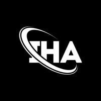 mon logo. ma lettre. création de logo de lettre iha. initiales logo iha liées avec un cercle et un logo monogramme majuscule. typographie iha pour la technologie, les affaires et la marque immobilière. vecteur