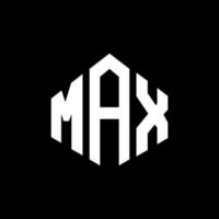 création de logo de lettre max avec forme de polygone. création de logo en forme de polygone et de cube max. modèle de logo vectoriel max hexagone couleurs blanches et noires. monogramme max, logo d'entreprise et immobilier.