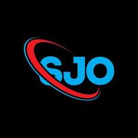 logo sjo. lettre sjo. création de logo de lettre sjo. initiales logo sjo liées avec un cercle et un logo monogramme majuscule. typographie sjo pour la technologie, les affaires et la marque immobilière. vecteur