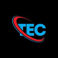 logo tec. lettre technique. création de logo de lettre tec. initiales logo tec liées avec un cercle et un logo monogramme majuscule. typographie tec pour la technologie, les affaires et la marque immobilière. vecteur