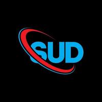 logo sud. lettre sud. création de logo de lettre sud. initiales sud logo lié avec cercle et logo monogramme majuscule. typographie sud pour la technologie, les affaires et la marque immobilière. vecteur