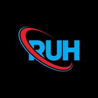 euh logo. euh lettre. création de logo de lettre ruh. initiales logo ruh liées avec un cercle et un logo monogramme majuscule. typographie ruh pour la technologie, les affaires et la marque immobilière. vecteur