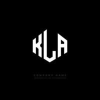 création de logo de lettre kla avec forme de polygone. création de logo en forme de polygone et de cube kla. modèle de logo vectoriel kla hexagone couleurs blanches et noires. monogramme kla, logo d'entreprise et immobilier.