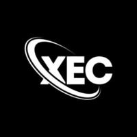 logo xec. lettre xec. création de logo de lettre xec. initiales xec logo lié avec cercle et logo monogramme majuscule. typographie xec pour la technologie, les affaires et la marque immobilière. vecteur