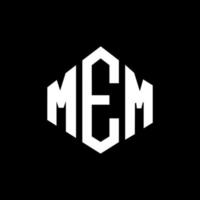 création de logo de lettre mem avec forme de polygone. création de logo en forme de polygone et de cube mem. modèle de logo vectoriel mem hexagone couleurs blanches et noires. monogramme mem, logo d'entreprise et immobilier.